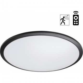Светильник накладной NOVOTECH OVER 359212 NT23 327 IP43 LED 48W 170-265V 4320Лм 3000-6000К диммируемый с датчиком движения,пульт ДУ в комплекте черный Светильник накладной NOVOTECH OVER 359212 NT23 327 IP43 LED 48W 170-265V 4320Лм 3000-6000К диммируемый с датчиком движения,пульт ДУ в комплекте черный